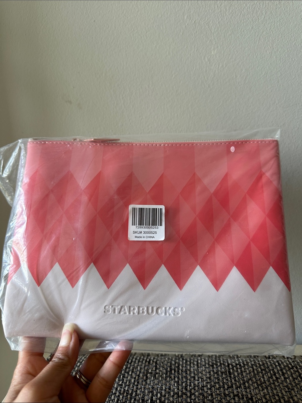 Starbucks Pink Gradient Diamond Pouch